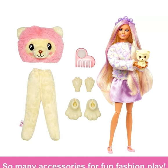 Barbie Cutie Reveal SLOTH Plush Costume Doll with 10 Surprises & Mini Pet - Picture 3 of 6